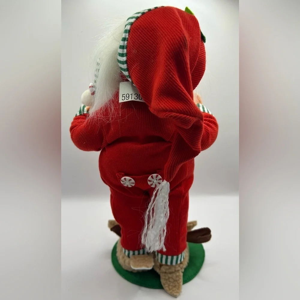 Annalee Jolly Santa wearing reindeer slippers. 2007